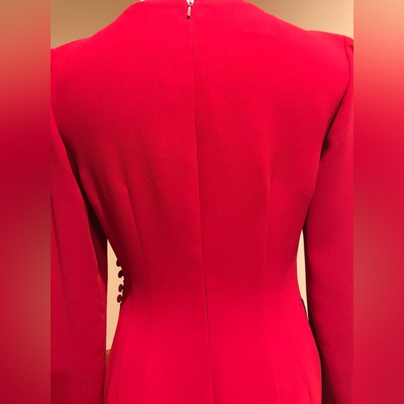 Donna Morgan women's burgundy wine colored with brown web like design, S… - Picture 6 of 11